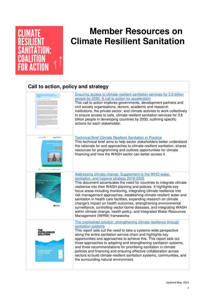 CRSC - Member Resources on Climate Resilient Sanitation